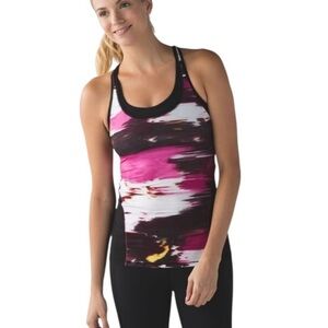 Lululemon Cool Racerback Tank Top Shine On Wind Berry Rumble Multi Size 4